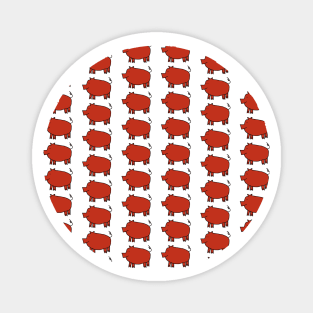 Red Pig Pattern Magnet